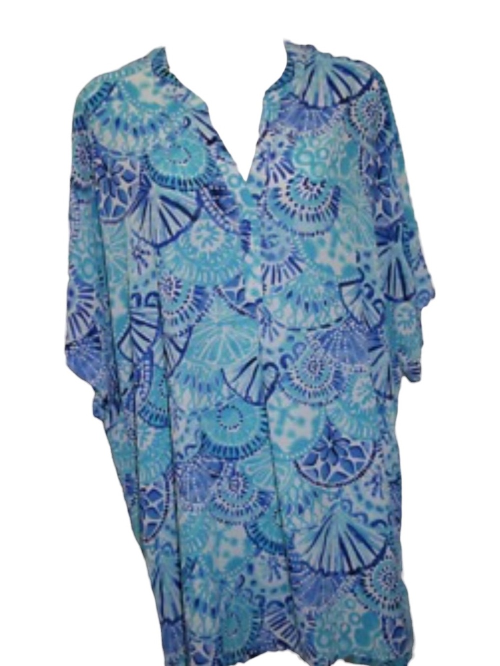 Lilly Pulitzer Leland Cover Up Turquoise Oasis Half Shell